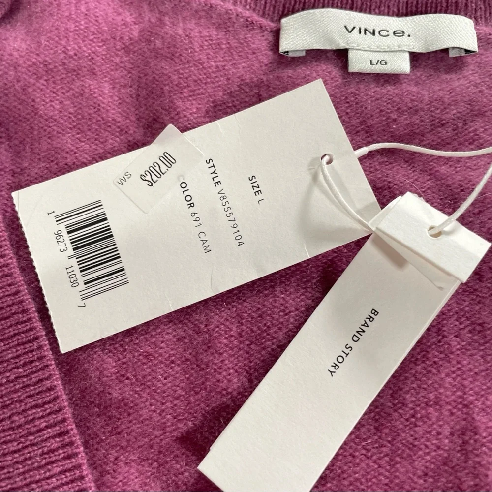 VINCE Cashmere Sweater - Soft, Gorgeous Tea Berry Color-way - Women’s Size XL - Picture 3 of 9